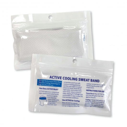 Active Cooling Sweat Bands resealable pouch